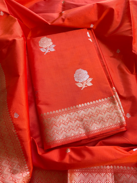 Orange Katan  by katan kadhwa silk Suit set