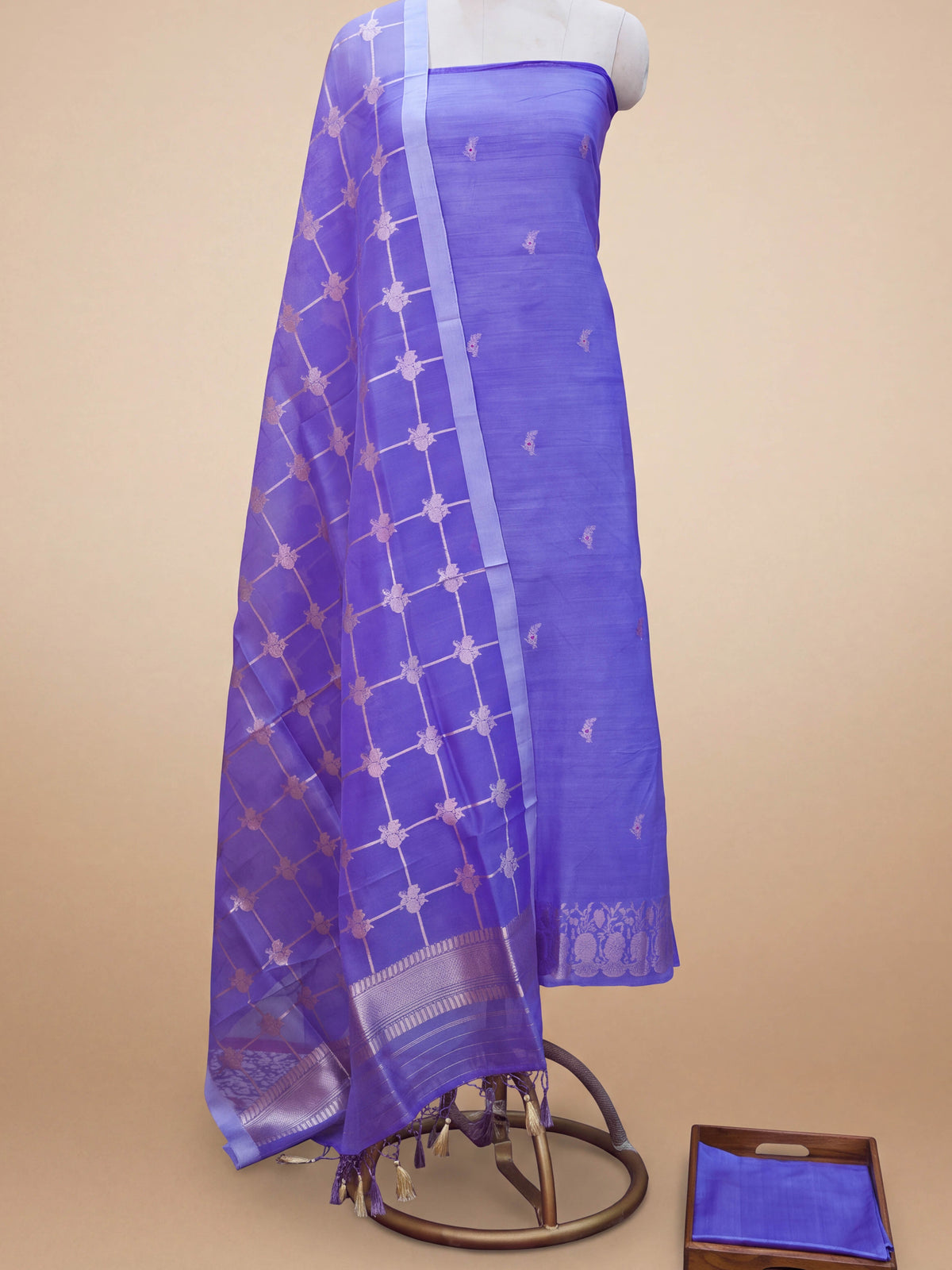 Lavender Chiniya silk suit set