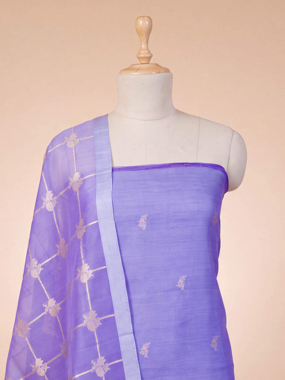 Lavender Chiniya silk suit set