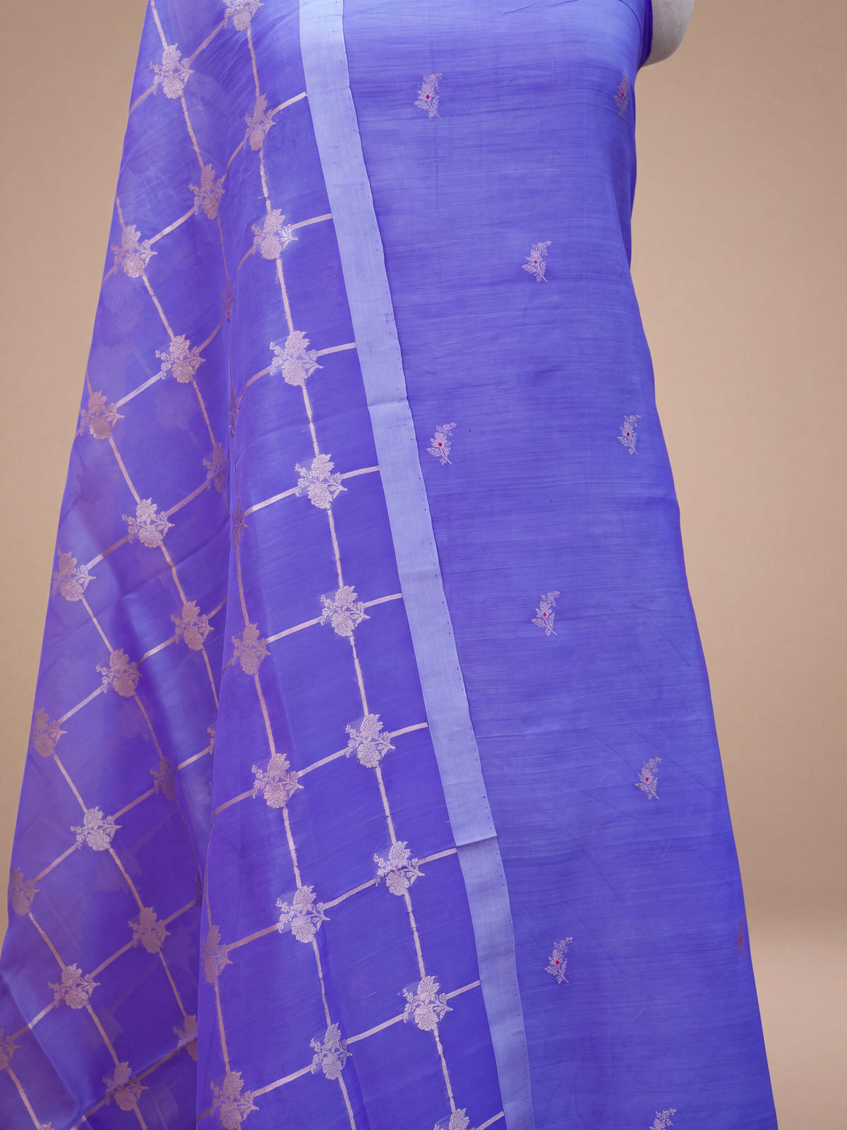 Lavender Chiniya silk suit set