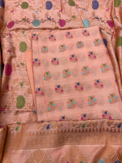 Peach cotton 3 piece suit set