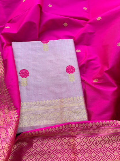 Pink lavender katan by katan silk suit set