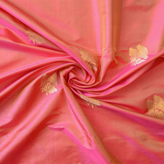 Pink dhoop chau katan silk fabric