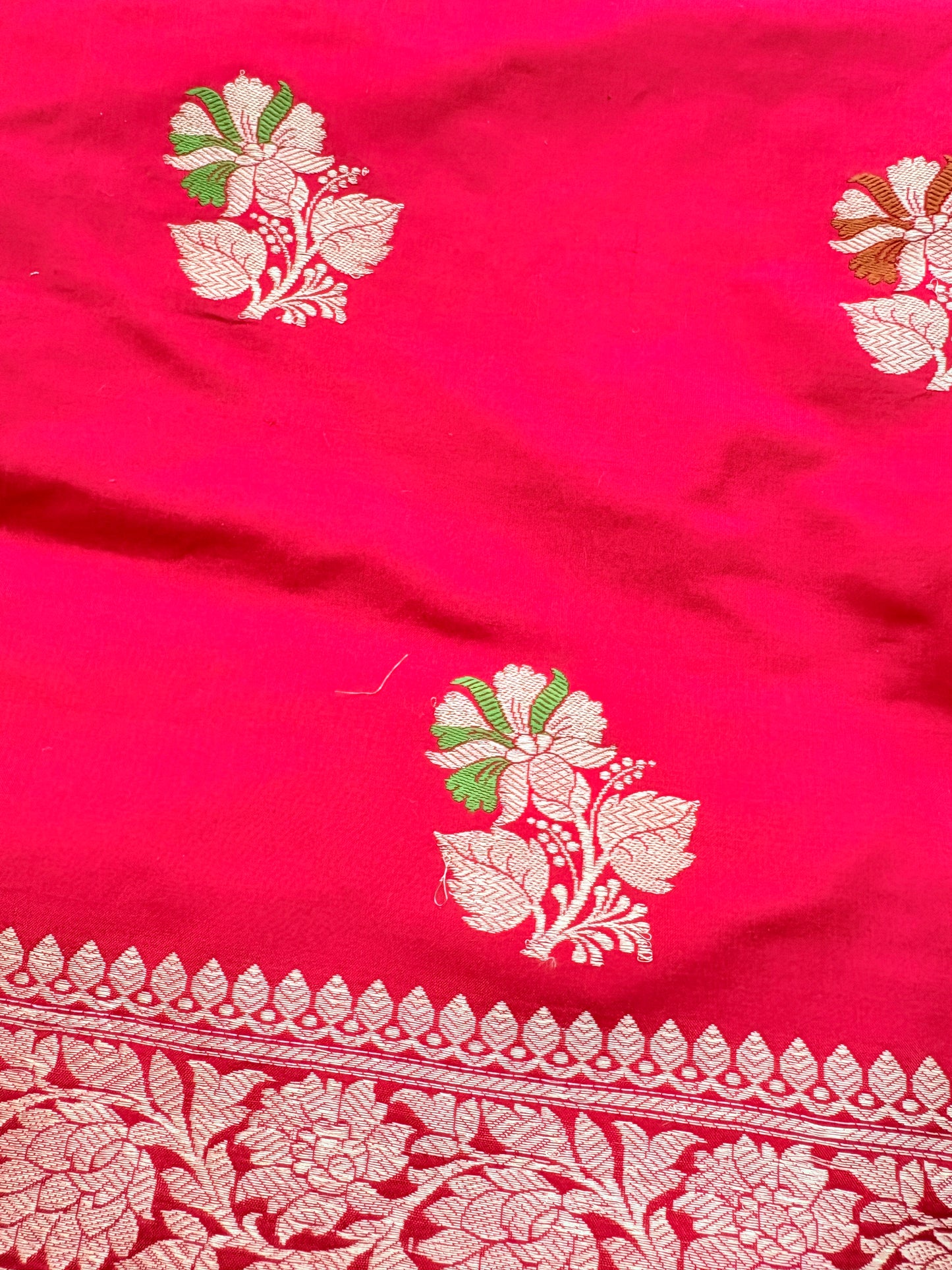 Red katan by katan silk meenadar suit set