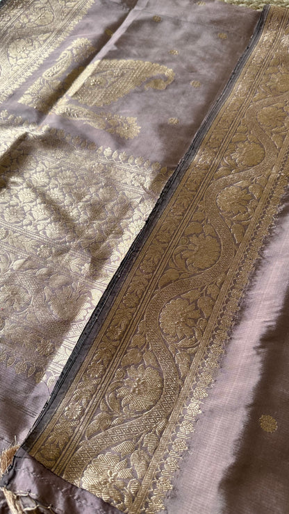 Nude color kadhwa katan silk dupatta