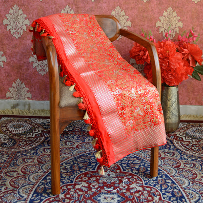 Bright Red Mashru Silk Saree