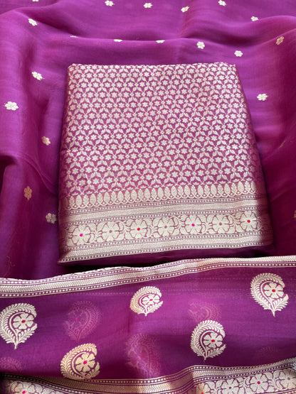 Purple kora brocade exclusive suit set