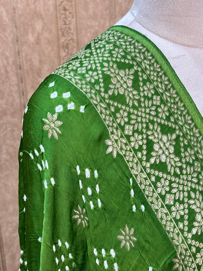 Green bandhani suit set