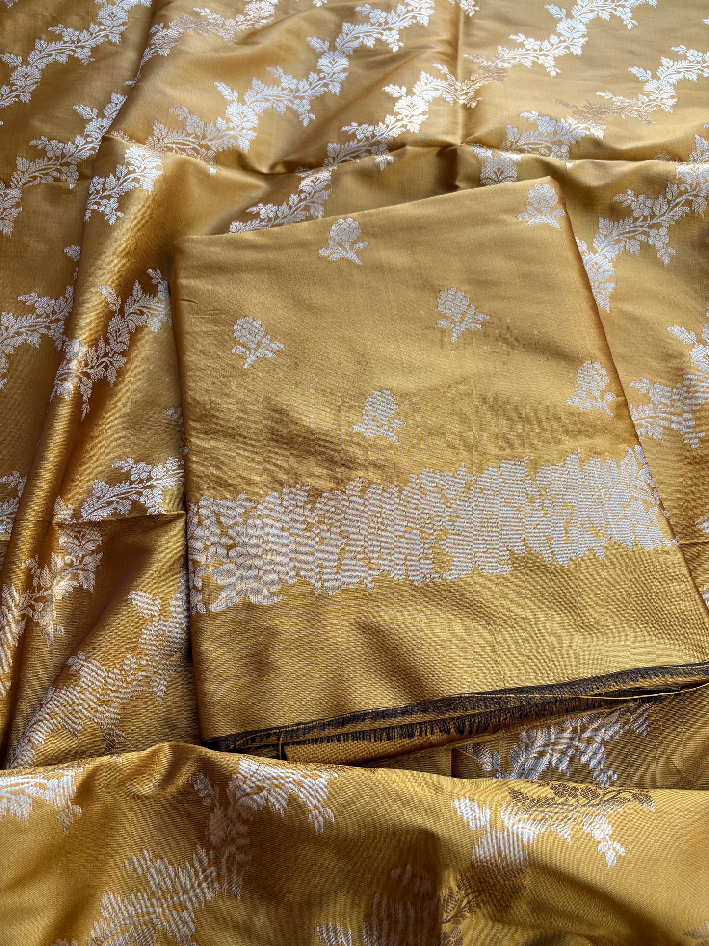 Yellow premium silk suit set