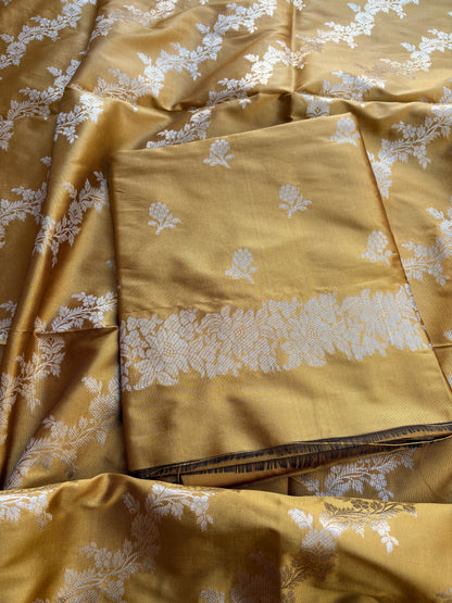 Yellow premium silk suit set