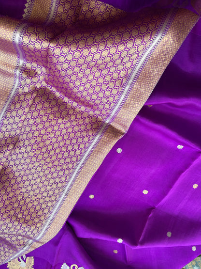 Purple mango silk kadhwa suit set