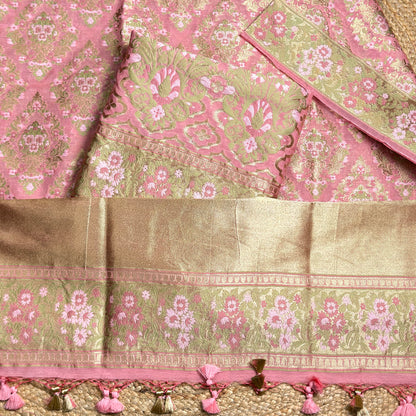 Pink Chander full jaal suit set