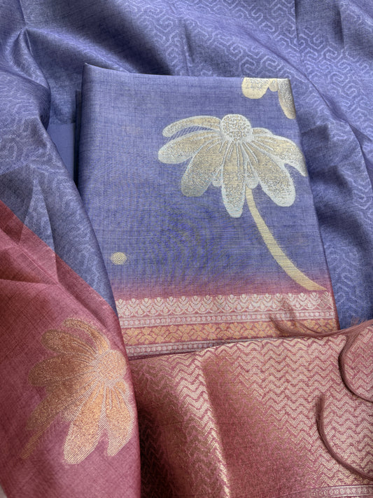 Tussar printed suit set