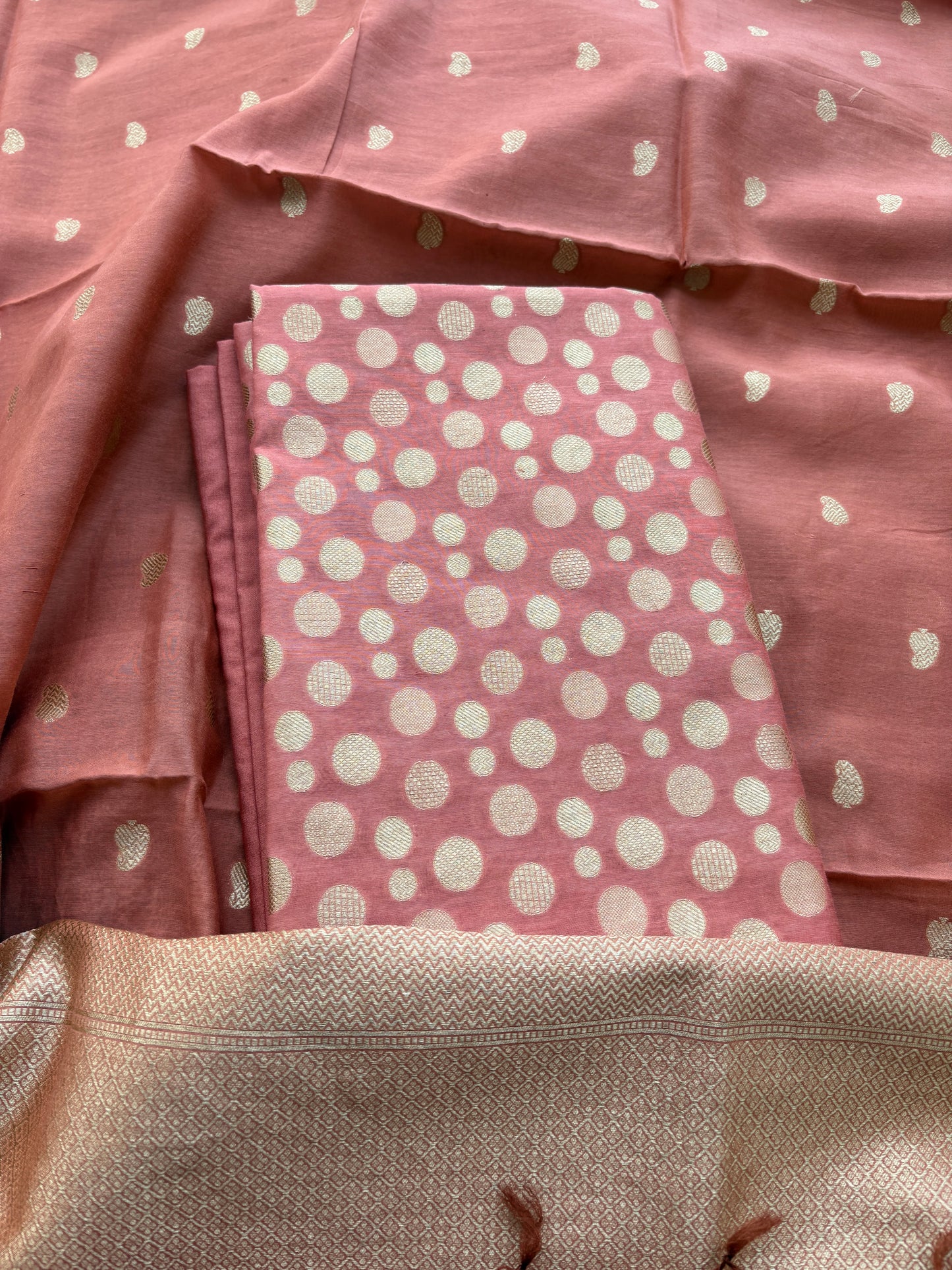 Rust cotton silk suit set