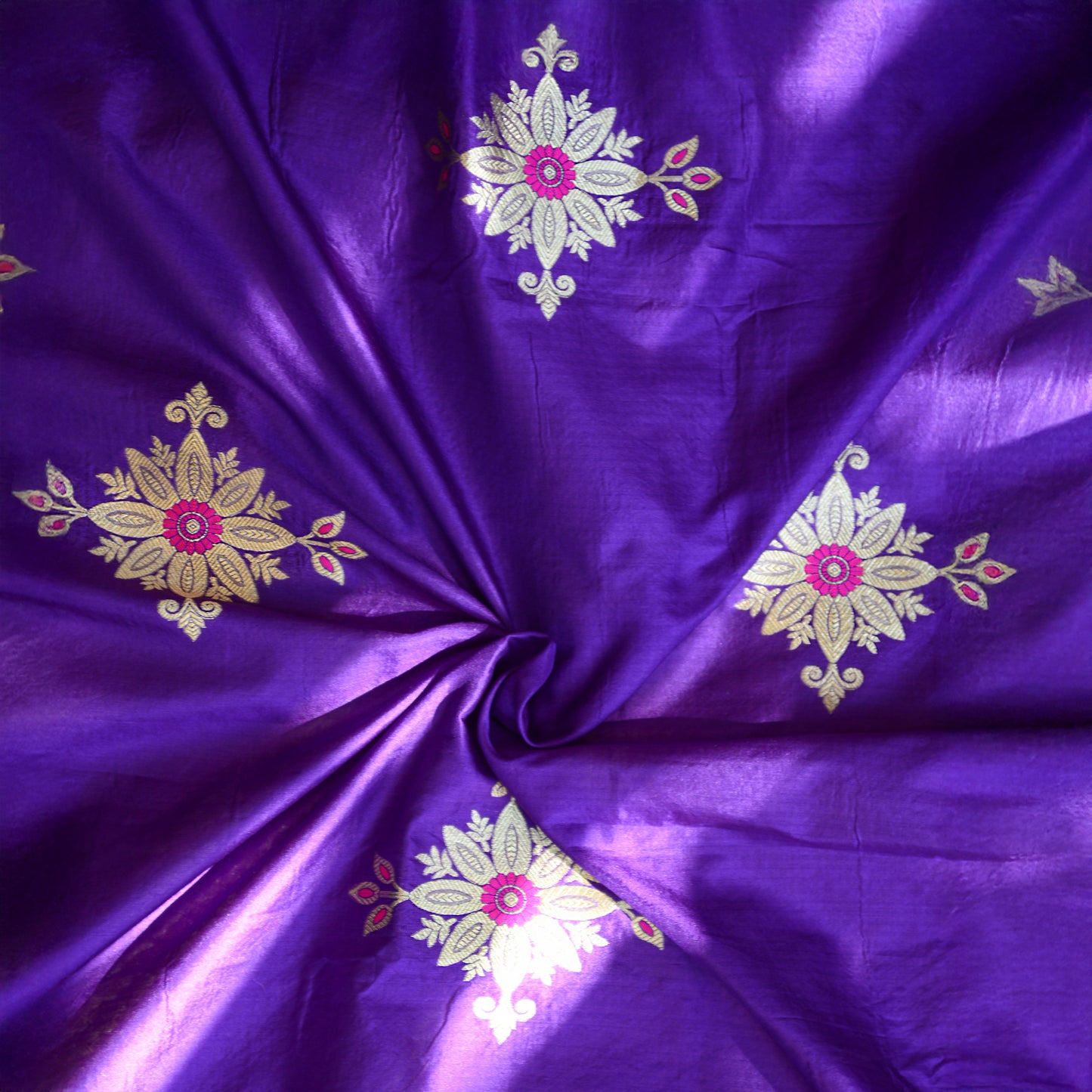 Purple jaal kurta katan by katan silk suit set