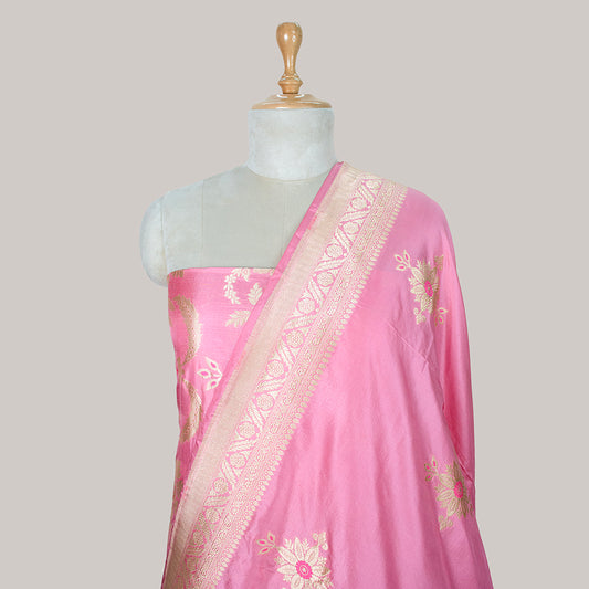 Pink jaal work katan by katan suit set