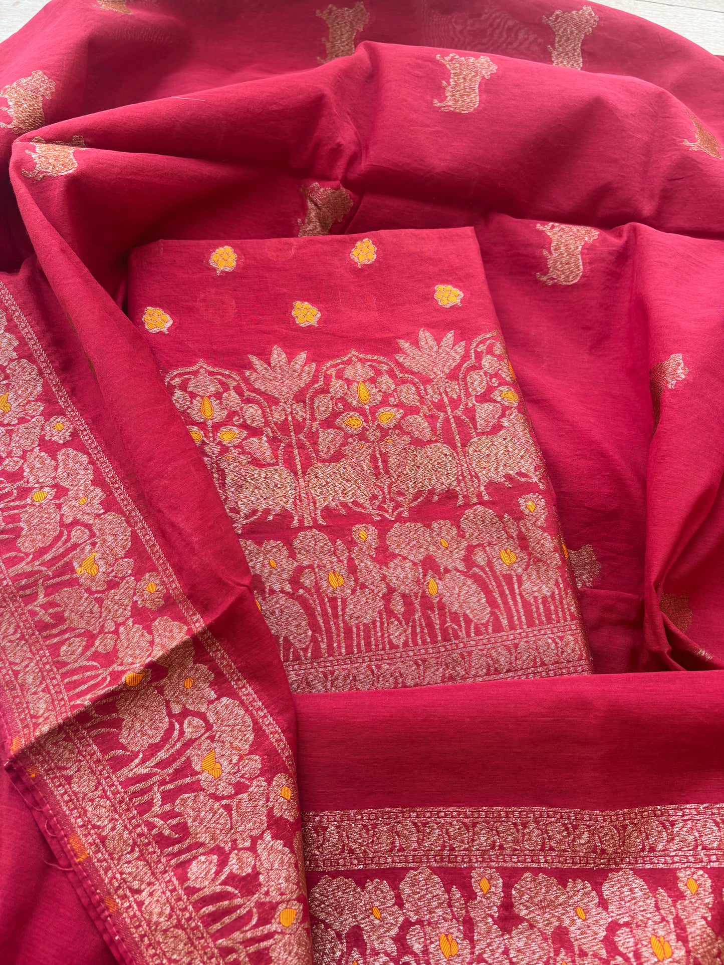 Maroon Nandi design Chanderi suit set(90)