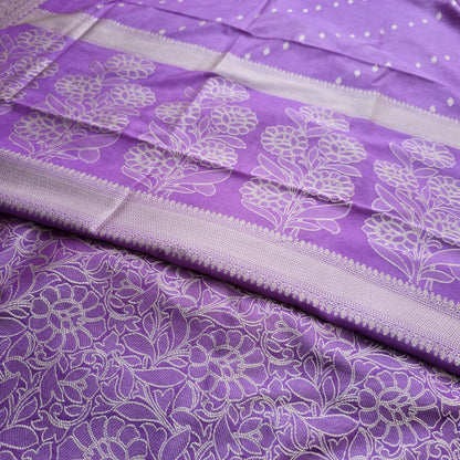 Purple premium cotton 3 pieces weaving suit.