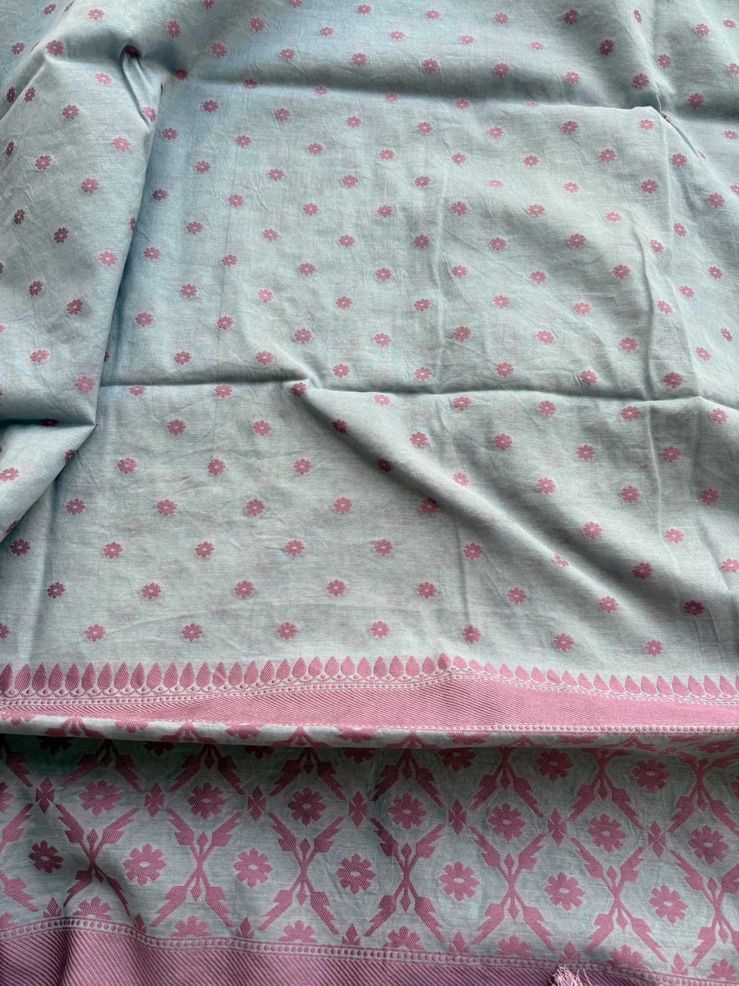 Light blue Chanderi handwoven suit set