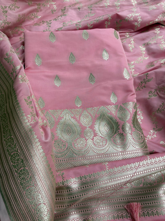 Pink Mashru silk suit set