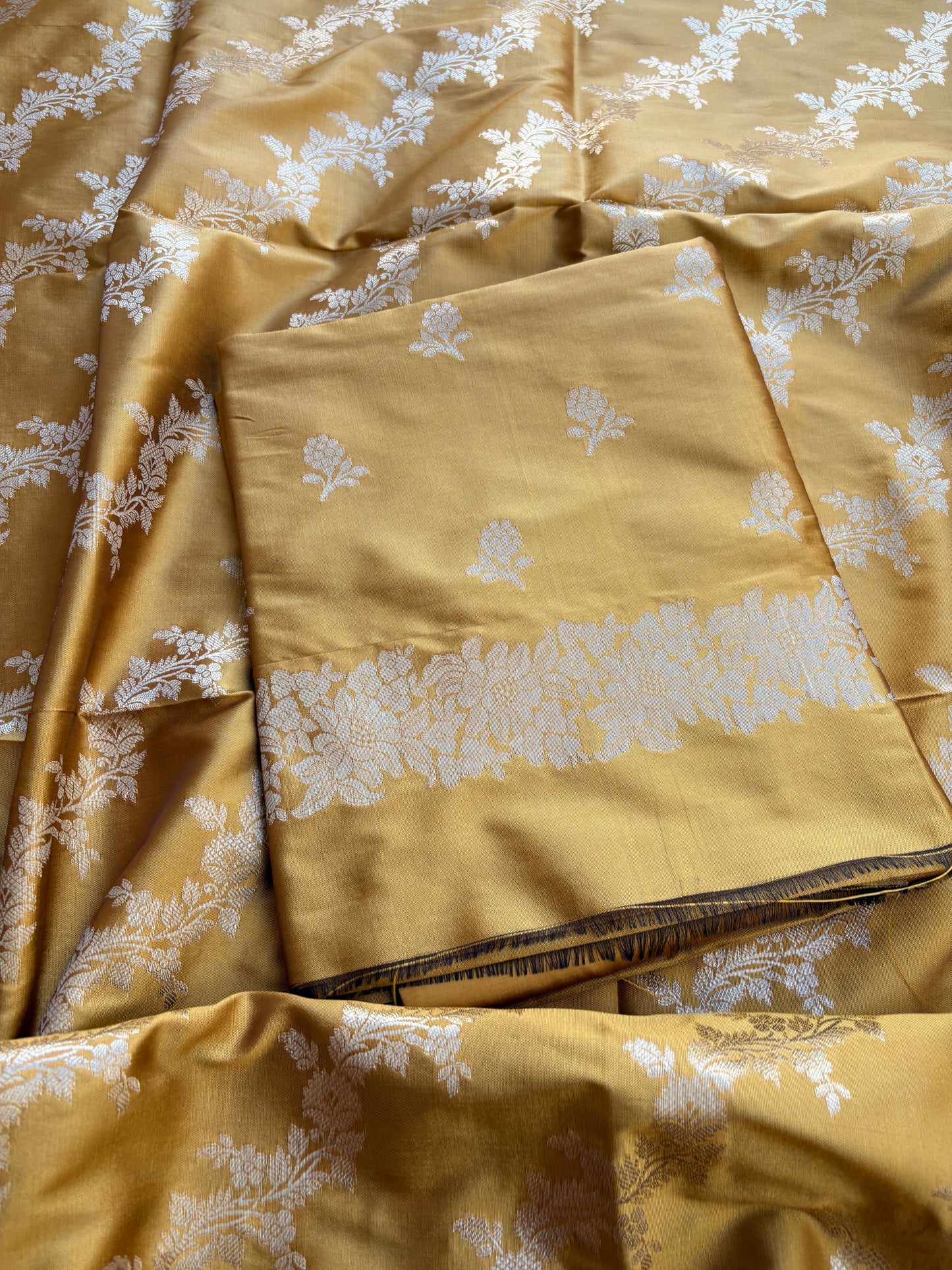 Yellow premium silk suit set