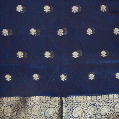 Blue Chanderi silk suit set