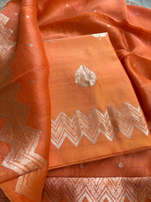 Orange Chiniya kora suit set