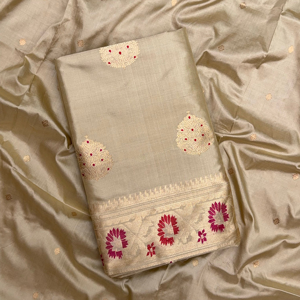 Beige Katan  by Katan paithani suit set