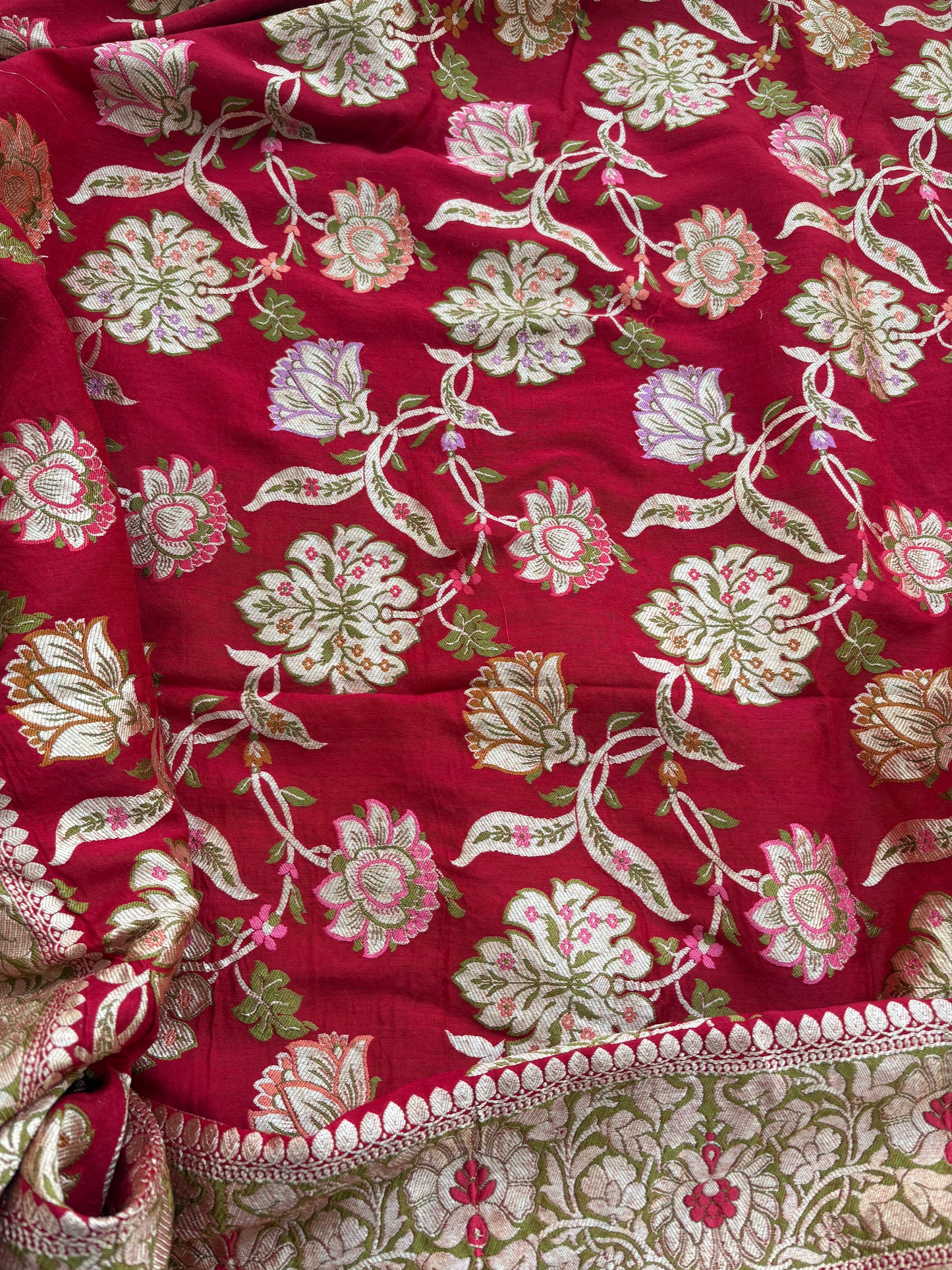 Red moonga silk meenadar exclusive suit set