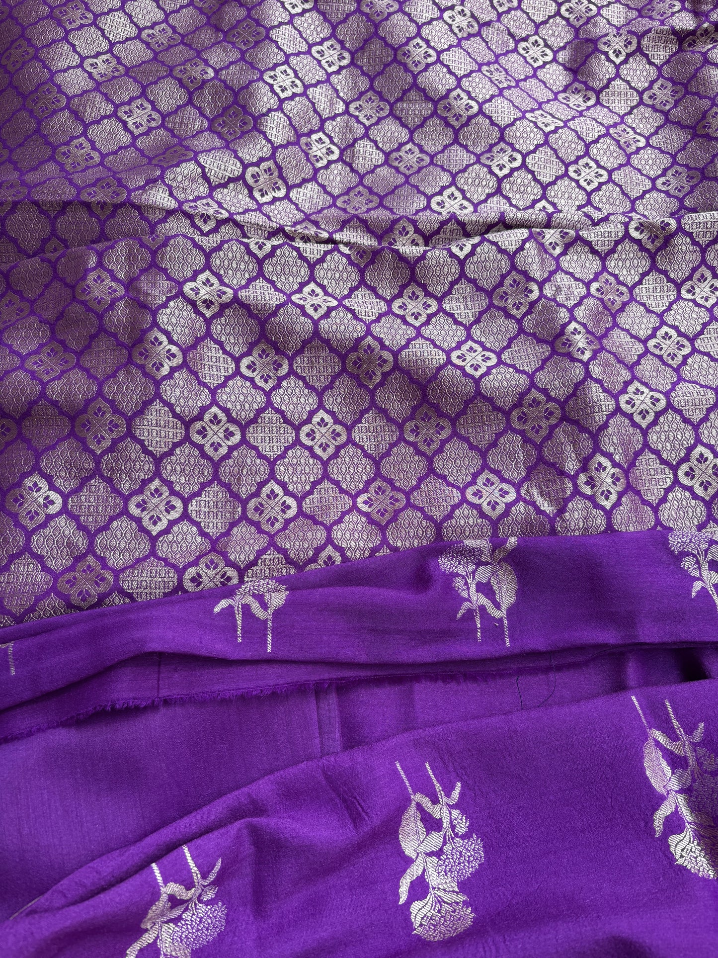 Purple moonga silk suit set
