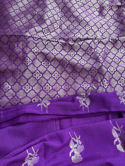 Purple moonga silk suit set