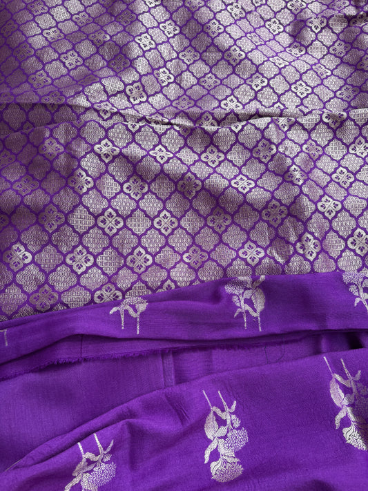 Purple moonga silk suit set