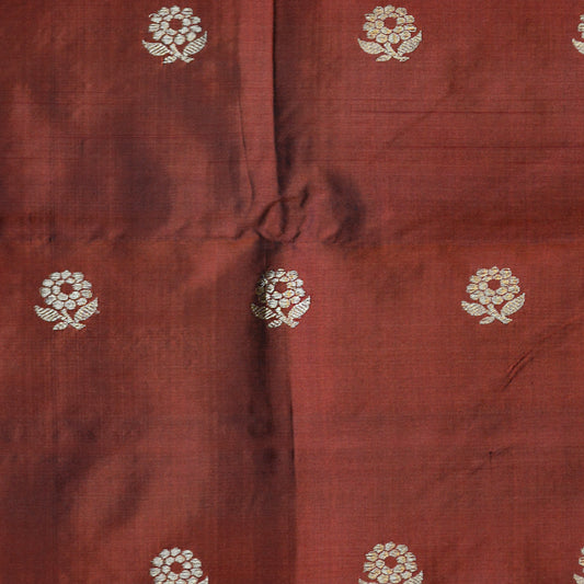 Rust katan silk fabric