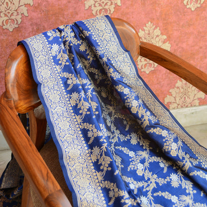Blue katan silk dupatta