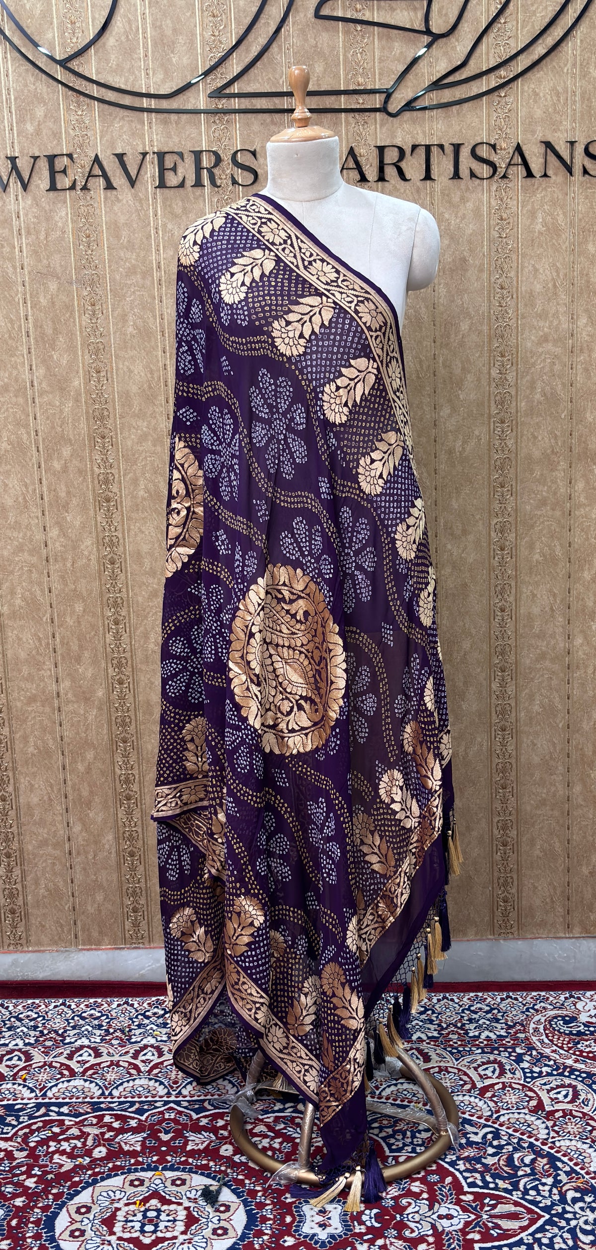 Lavender blue exclusive bandhani dupatta