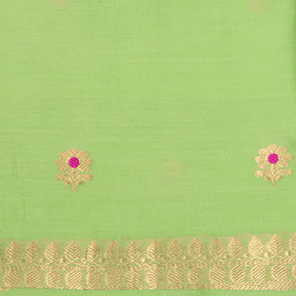 Green handloom silk suit set