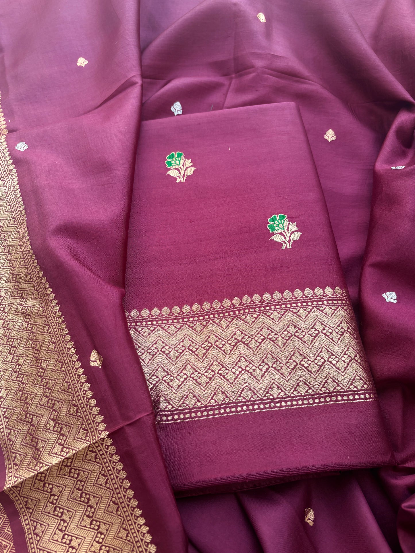 Wine katan by katan silk suit set