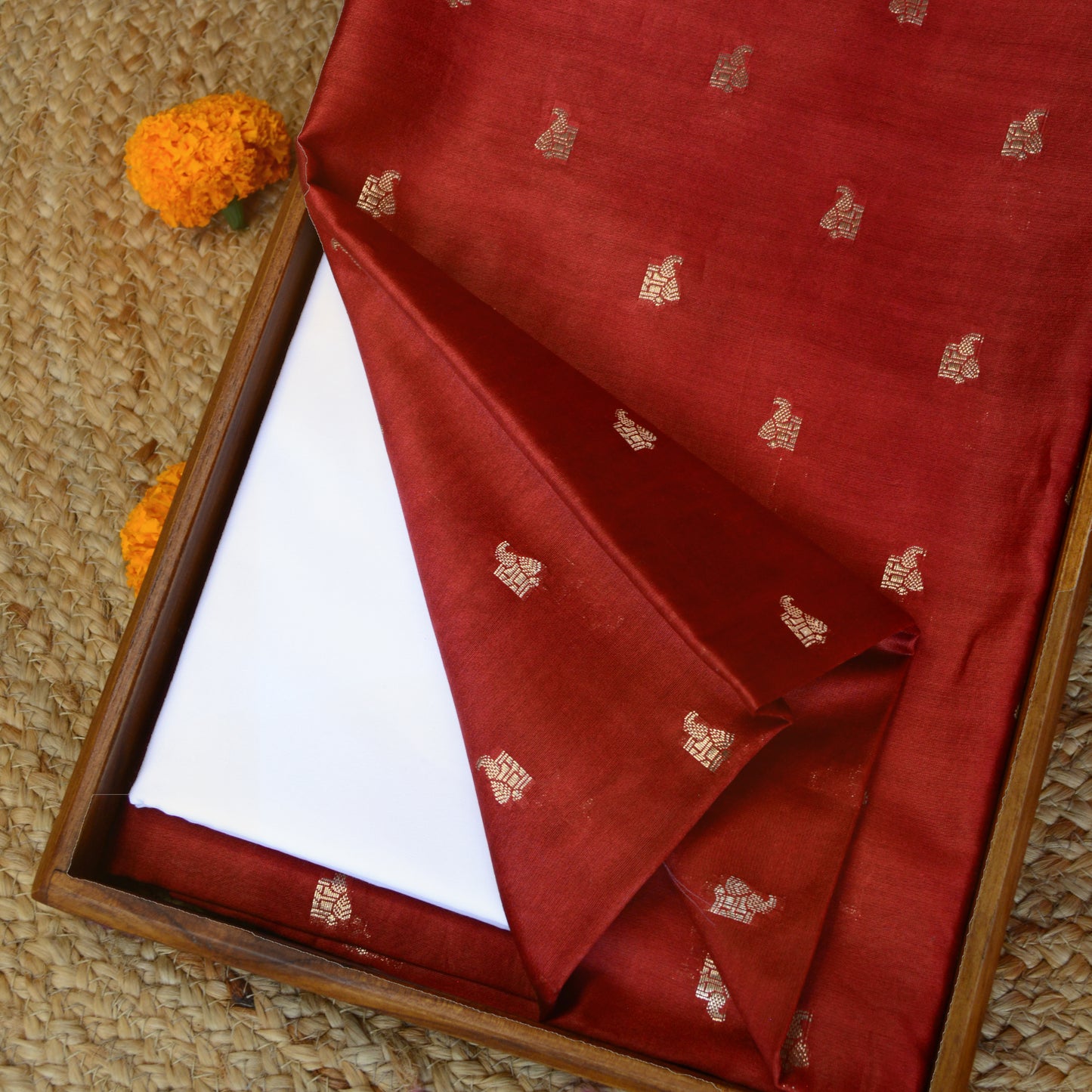 Maroon Chanderi Silk kurta set