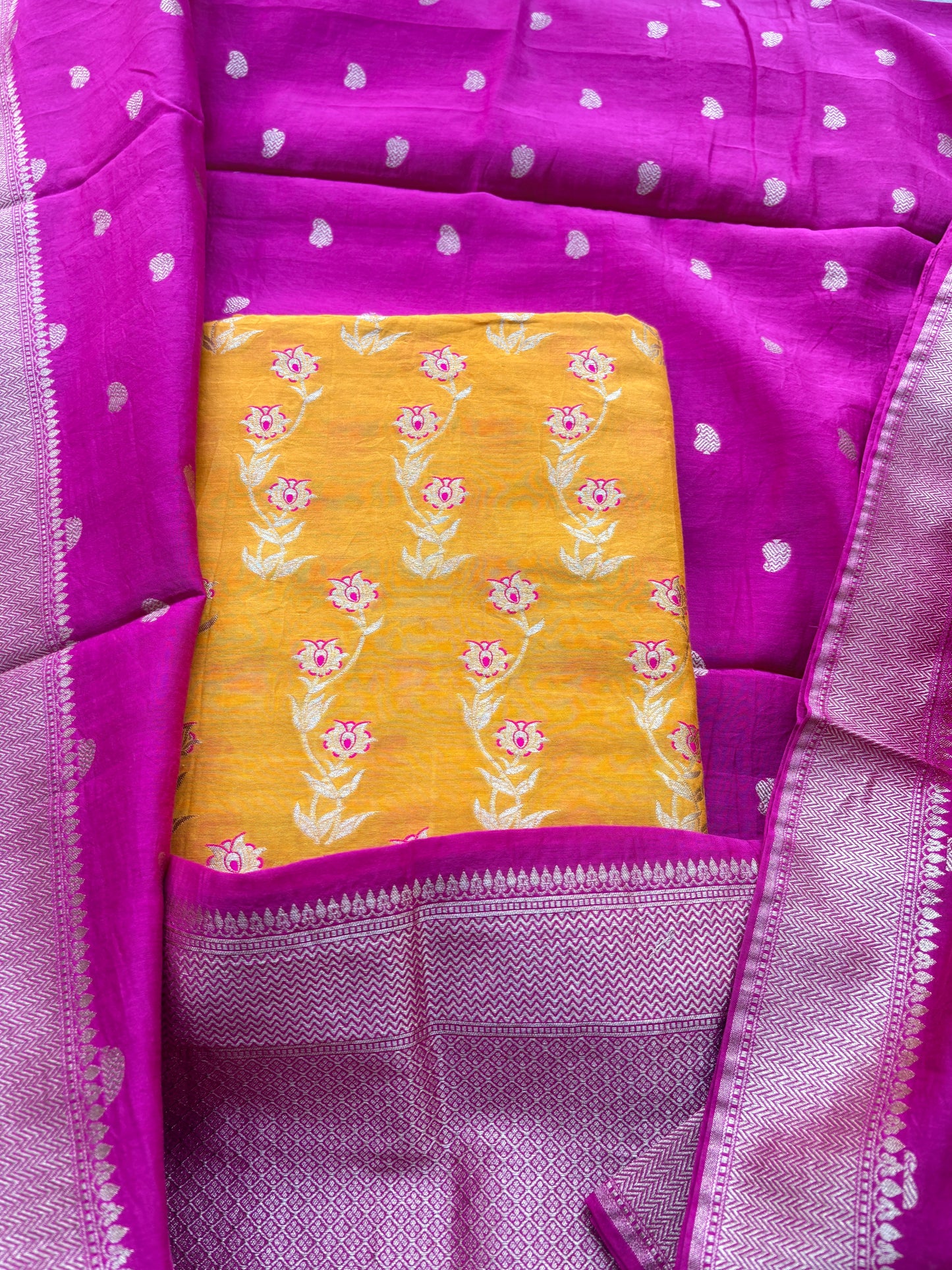 Mustard rani pure cotton 3 piece suit set