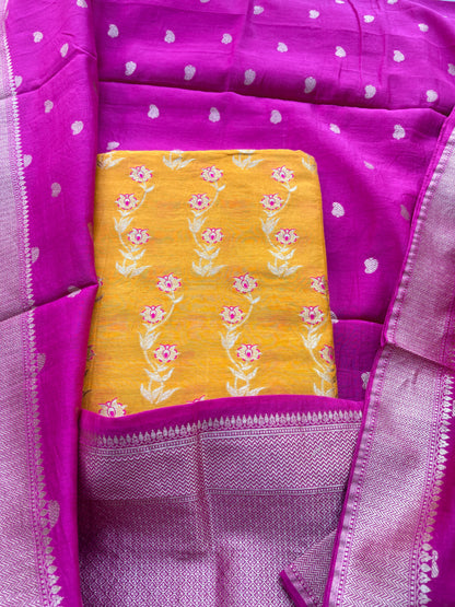 Mustard rani pure cotton 3 piece suit set