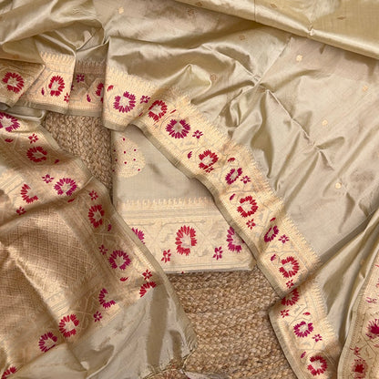 Beige Katan  by Katan paithani suit set
