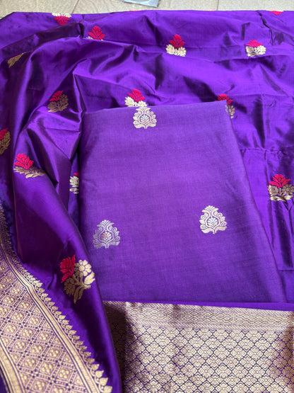 Purple Chiniya Katan kadhwa suit set