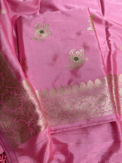 Pink Katan  by katan silk meenadar suit set