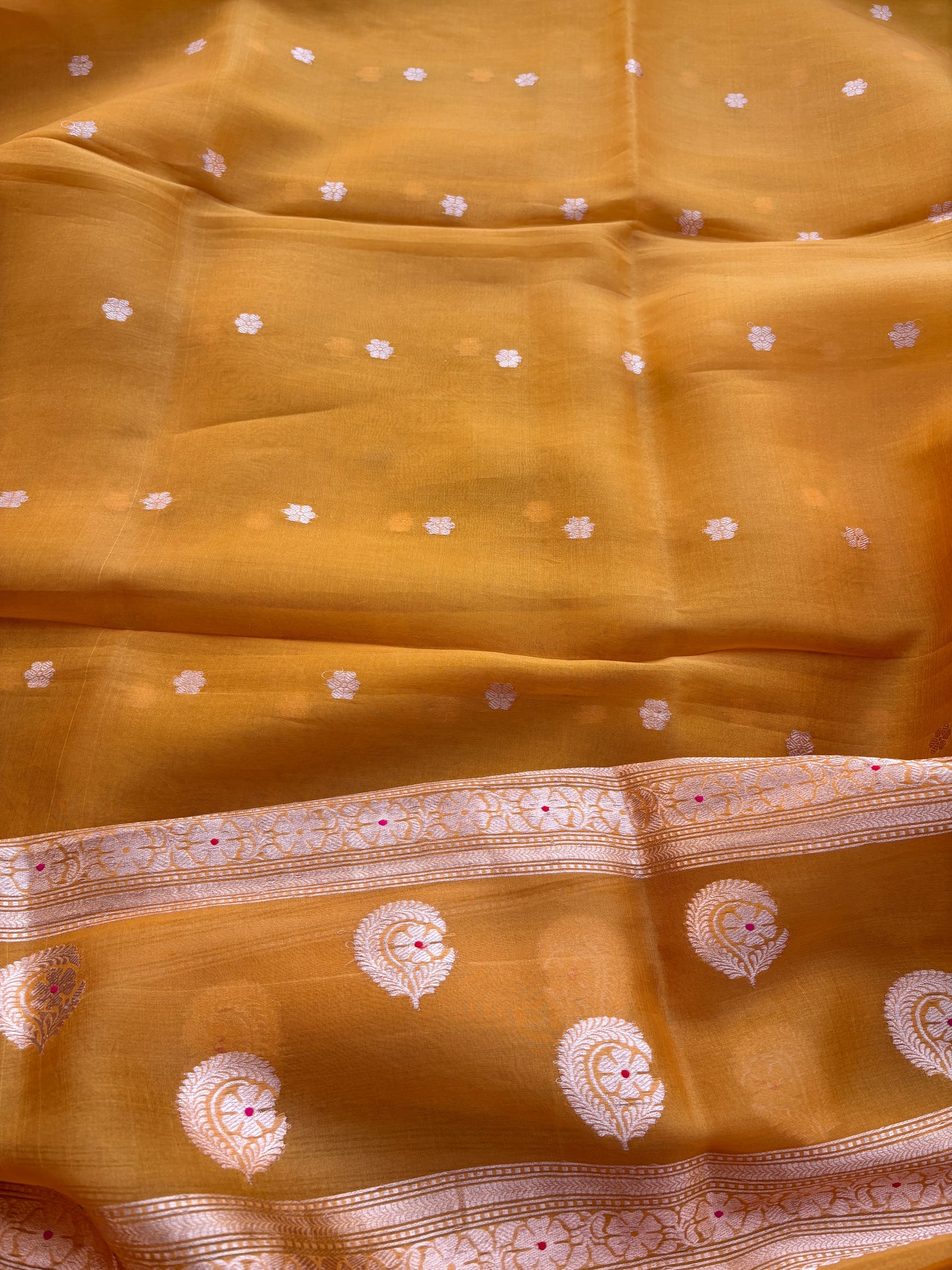 Yellow kora brocade suit set