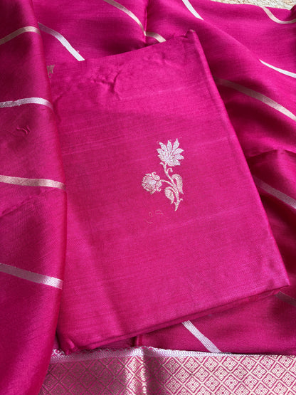 Pink moonga silk suit set