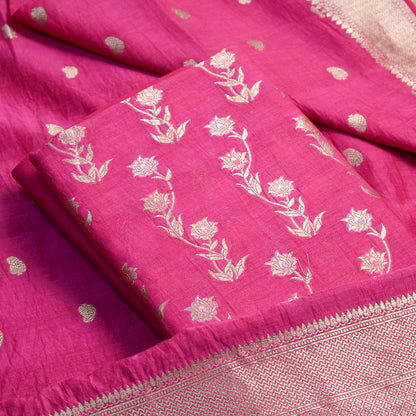 Pink cotton handwoven suit set