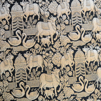 Black Banarasi Silk Dupatta