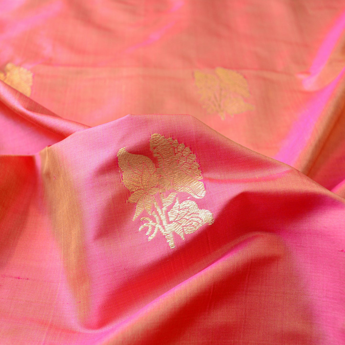 Pink dhoop chau katan silk fabric