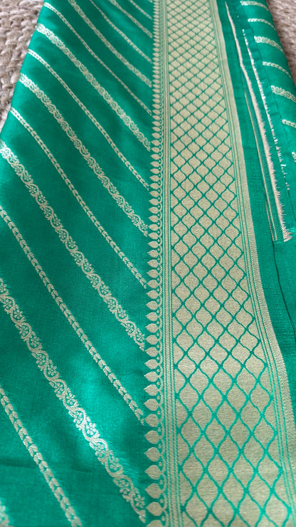 Green premium Banarasi silk dupatta