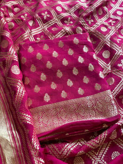 Pink Khaddi georgette suit set